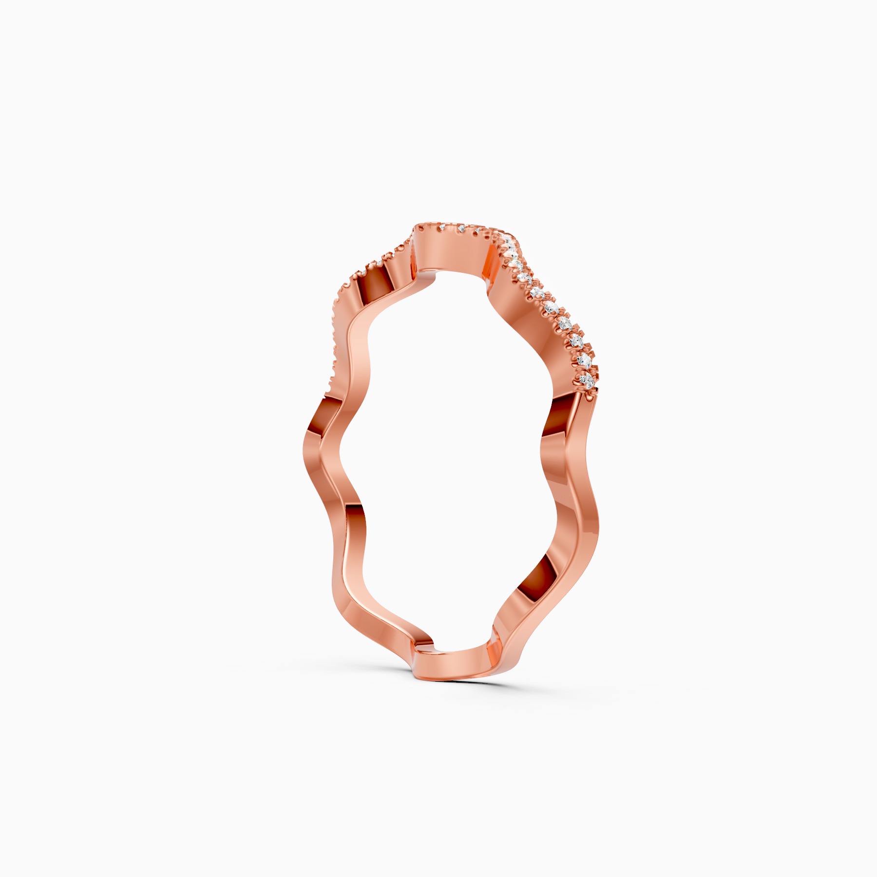 Lavish Wave Diamond Eternity Wedding Band